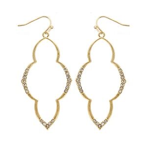 Pave Quatrefoil Shape Earrings